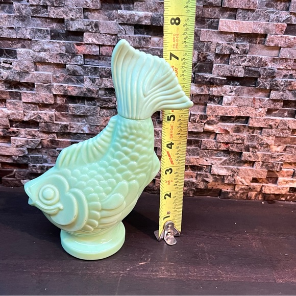 Vintage Avon Koi Fish Bottle Green Jadeite Empty - Picture 8 of 8
